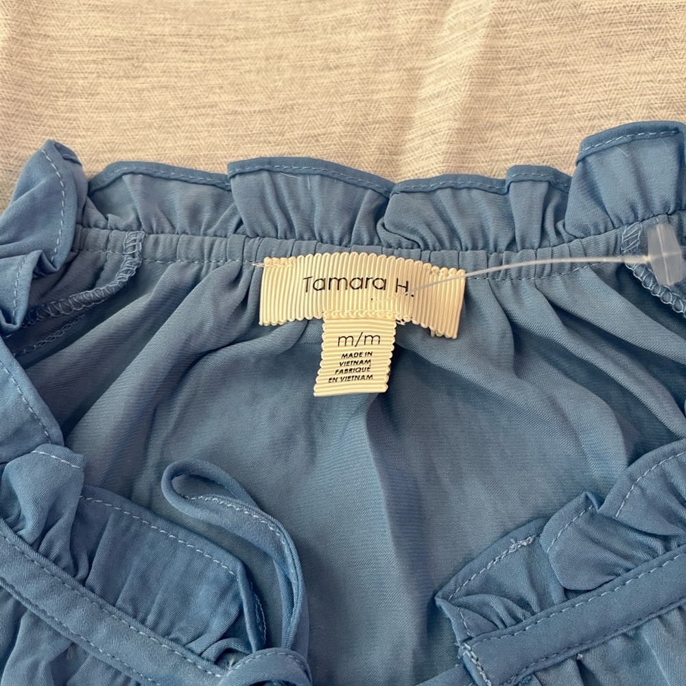Tamara H Blue Ruffled Top